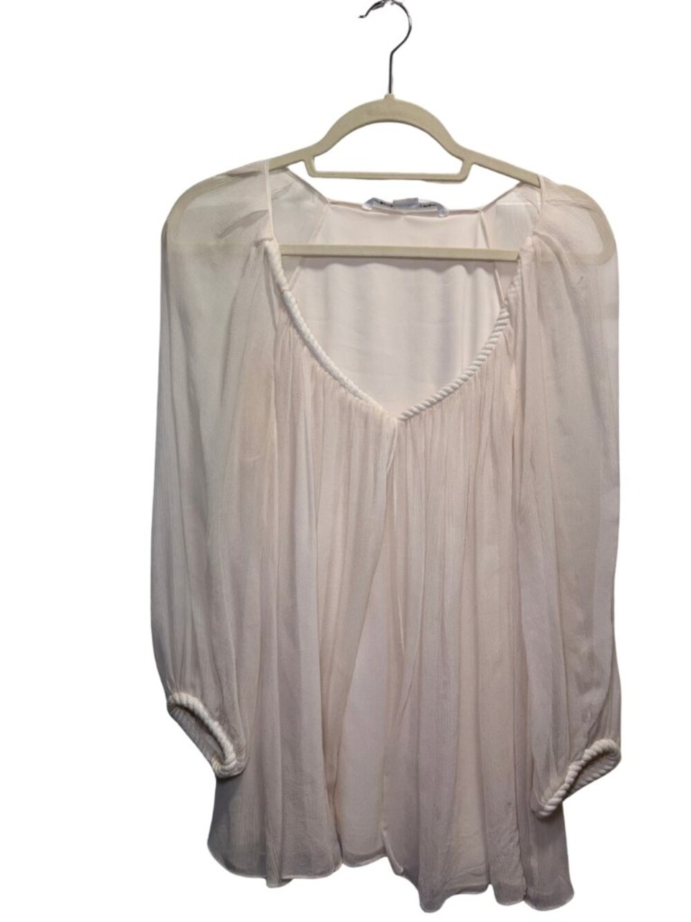 Diane von Furstenberg Ivory Sheer Blouse Estimated Medium  Description: